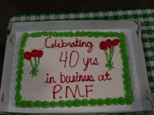 PMF 40 year celebration cake